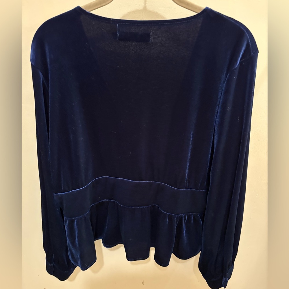 NWOT Missguided Crushed Velvet Corset Top In Dark Blue Women’s Plus Size 14 - Picture 10 of 15